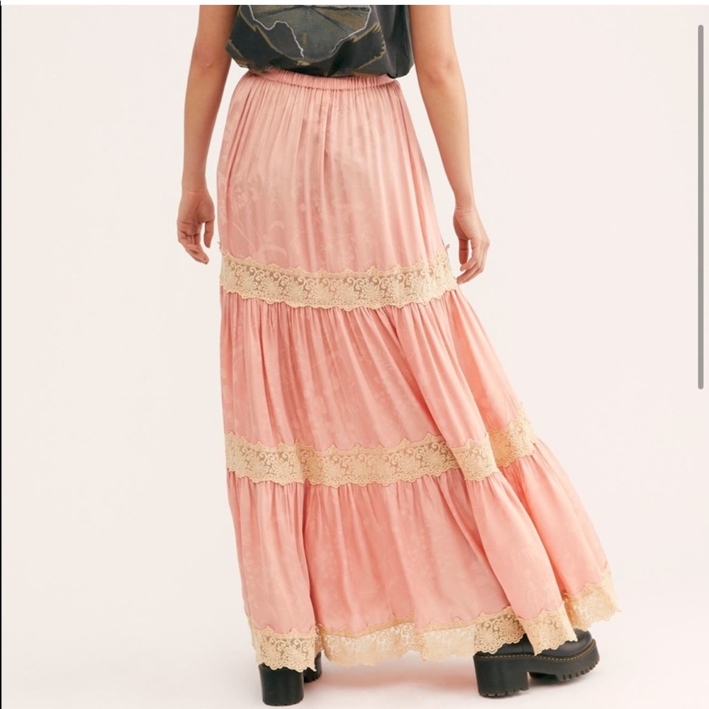 Spell x Free People Ocean Maxi Skirt in Coral - Picture 2 of 8